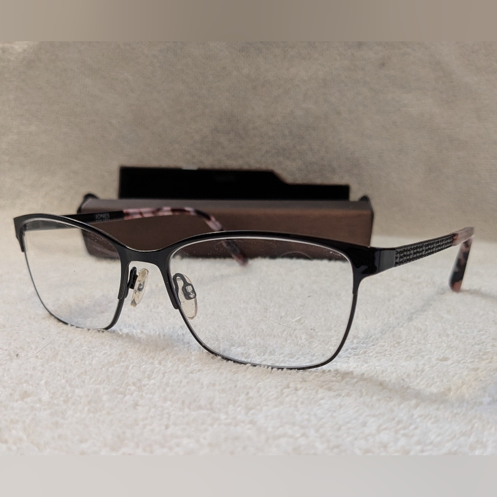Jones New York Eyeglasses Women's Prescription Dark Brown With Case